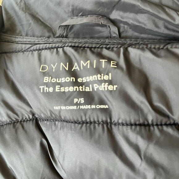 *SOLD* Dynamite “The Essential Puffer” Black Jacket | Small - Picture 3 of 4